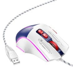 Hoco Žična igralna miška Hoco USB A 3600 dpi GM31 belo-modra