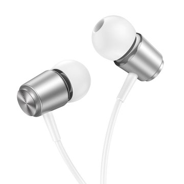 Hoco Slušalke z žico Jack 3,5 mm Hoco M108 srebrne