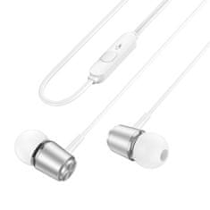 Hoco Slušalke z žico Jack 3,5 mm Hoco M108 srebrne