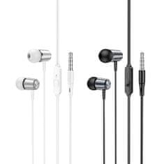 Hoco Slušalke z žico Jack 3,5 mm Hoco M108 srebrne