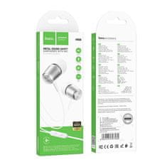 Hoco Slušalke z žico Jack 3,5 mm Hoco M108 srebrne
