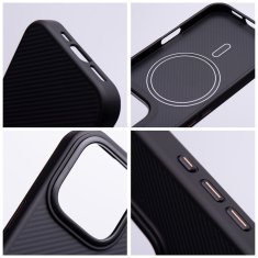 OEM Carbon Elite Mag Cover, združljiv z MagSafe, primeren za IPHONE 16, črn