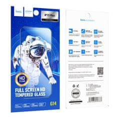 Hoco Tvrdo steklo za iPhone 15 PLUS / 16 PLUS Hoco HD 5D Guardian shield 10 kosov G14 črno