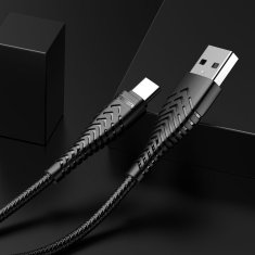 VEGER VEGER USB kabel A na tip C 2,4A V104 1,2 m črn