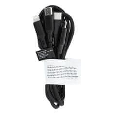 OEM Kabel 3v1 tip C za Lightning / tip C / Micro USB 2,4A C171 1,2 m črn