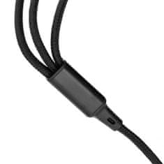 OEM Kabel 3v1 tip C za Lightning / tip C / Micro USB 2,4A C171 1,2 m črn