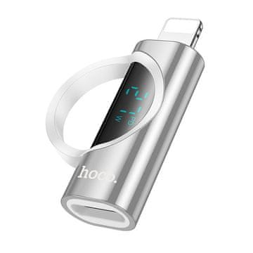 Hoco Lightning adapter za USB C Hoco PD 2,4A 27W z zaslonom UA32B srebrni