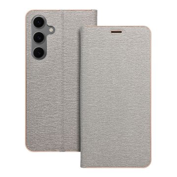 OEM LUNA Book Gold torbica za SAMSUNG S24 FE srebrna