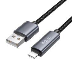 Hoco USB kabel A na Lightning Hoco 2,4A z zaslonom 1 m X112 črn