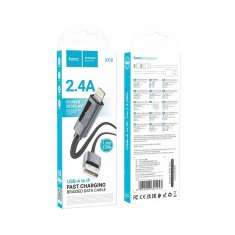 Hoco USB kabel A na Lightning Hoco 2,4A z zaslonom 1 m X112 črn