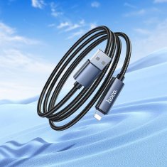 Hoco USB kabel A na Lightning Hoco 2,4A z zaslonom 1 m X112 črn