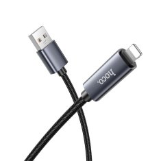 Hoco USB kabel A na Lightning Hoco 2,4A z zaslonom 1 m X112 črn