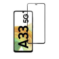 Blue Star Kaljeno steklo za Samsung Galaxy A33 5G (za popolno lepljenje / primerno za ovitke) Blue Star 5D črno