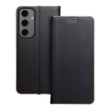 OEM LUNA Book Gold torbica za SAMSUNG S24 FE črna