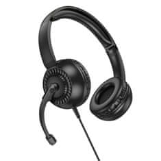 Hoco Slušalke z žico Jack 3,5 mm Hoco W112 črne