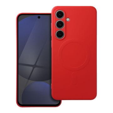 OEM SILIKONSKA MAG COVER torbica, združljiva z MagSafe za SAMSUNG S24 FE rdeča