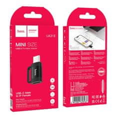 Hoco OTG USB C adapter za Lightning Hoco 3A UA31E črn