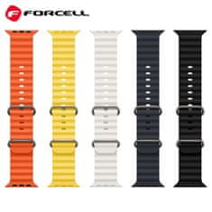 FORCELL Forcell F-Design FA12 pas za Apple Watch, silikonske luknje, 42/44/45/49 mm, oranžna