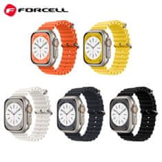 FORCELL Forcell F-Design FA12 pas za Apple Watch, silikonske luknje, 42/44/45/49 mm, oranžna