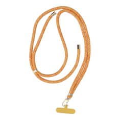 OEM Vratna vrvica za telefon, obesek za telefon - SWING (8 mm) z nastavljivo dolžino / dolžina vrvi 165 cm (največ 82,5 cm v zanki) / za ramo ali vrat - oranžno-bela