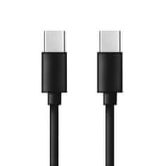OEM Kabel tip C na tip C PD QC 3A 60W C296 (dolgi konektor 8 mm) 1 m črn