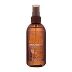 Piz Buin Tan & Protect Tan Intensifying Oil Spray SPF15 vodoodporno olje za telo za pospeševanje porjavelosti 150 ml