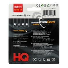 IMRO IMRO pomnilniška kartica microSD 32 GB 100 MB/s razred 10 UHS 3 z adapterjem SD
