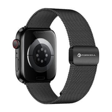FORCELL Pasek za Apple Watch Forcell F-Design FA14 magnetni jeklo 42 / 44 / 45 / 49 mm črn