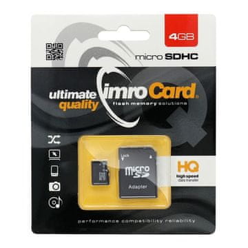 IMRO IMRO pomnilniška kartica microSD 4 GB 100 MB/s razred 10 UHS I z adapterjem SD