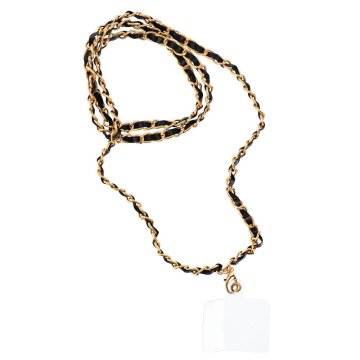 OEM Vrvica za telefon, trak za telefon - STRAP / dolžina vrvice 116 cm (58 cm v zanki) / za vrat - črna