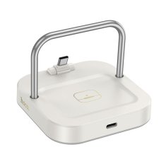 Hoco Namizni polnilnik Hoco 2v1 USB C PD QC 3A 30W + brezžično polnjenje 5W CQ16B bel