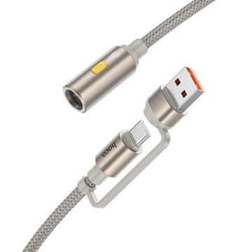 Hoco USB kabel A / USB C za avtomobilski vžigalnik Hoco 0,3 m UA38B zlati