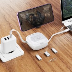 Hoco Vse v enem kabel v kompletu z zamenljivimi končniki Hoco PD 3A 60W 0,95 m U140 bel
