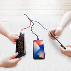 BASEUS BASEUS USB kabel Three Primiary Colors 3v1 3,5A 1,2 metra črn CAMLT-BSY01