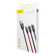 BASEUS BASEUS USB kabel Three Primiary Colors 3v1 3,5A 1,2 metra črn CAMLT-BSY01