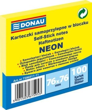 Donau Blazinica, 76 x 76 mm, neonsko rumena