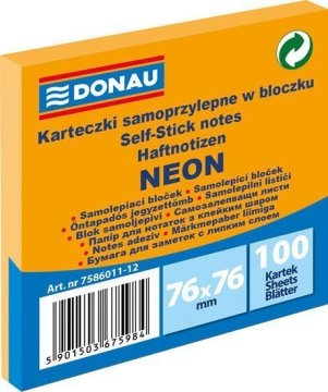 Donau Blazinica, 76 x 76 mm, neonsko oranžna