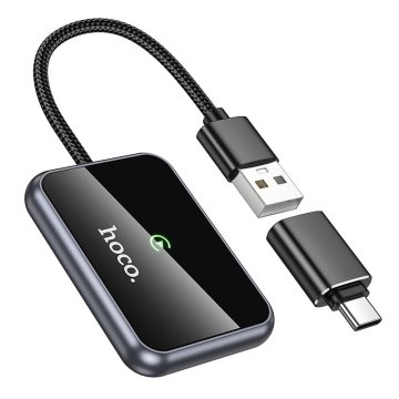 Hoco Brezžični adapter CarPlay Hoco USB-A / USB-C HU1, črn