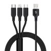 OEM Kabel 3v1 USB A na Lightning / Tip C / Micro USB C171 1,2 m črn