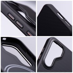 OEM Carbon Elite Mag Cover, združljiv z MagSafe, primeren za SAMSUNG S25 PLUS črn