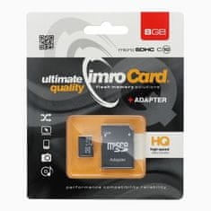 IMRO IMRO pomnilniška kartica microSD 8 GB 100 MB/s razred 10 UHS I z adapterjem SD