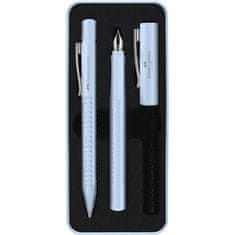 Faber-Castell Grip Edition 2010 komplet nalivnega in krogličnega peresa - svetlo modra