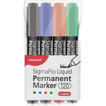 Permanentni marker Monami 120, komplet 4 barv