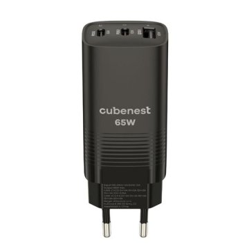 CubeNest Adapter PD GaN 65W S3D0 - črn