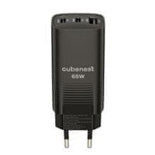 CubeNest Adapter PD GaN 65W S3D0 - črn