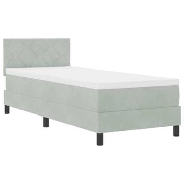 Vidaxl LED Box Spring Postelja Svetlo siva 80 x 200 cm Žamet