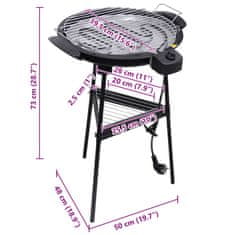 Vidaxl Okrogel vrtni električni žar BBQ