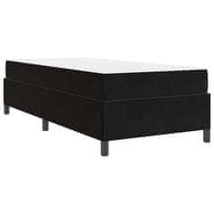 Vidaxl Konstrukcija postelje z vzmetnico Črna 100 x 200 cm blago