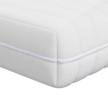 Vidaxl Vzmetnica s kokosovo plastjo Bela 120 x 200 cm Žepek vzmeti