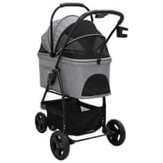Vidaxl Zložljiva otroška voziček Siva 78 x 54 x 101 cm Oxford tkanina